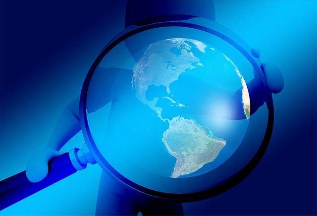 hand, magnifying glass, earth hand, magnifying glass, earth