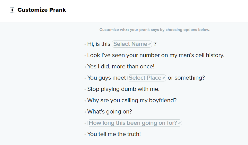 Customize your Pranks at PrankDial