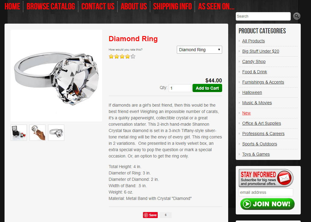 Big Wedding Ring at Great Big Stuffs