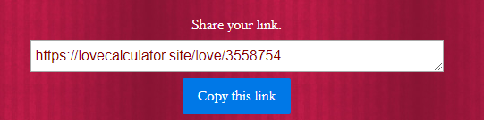 Love calculator link to share