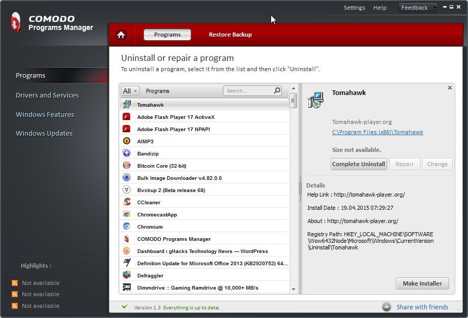 Comodo Program Manager
