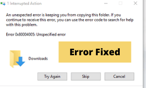 fix Error 0x80004005 in windows fix Error 0x80004005 in windows