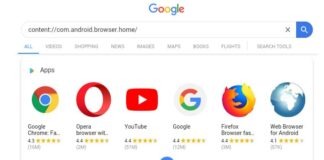 What is content://com.android.browser.home/?