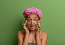 5 At-Home Tips for Reducing Fine Lines Around Your Eyes A person wearing a purple hat Description automatically generated