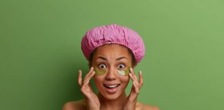 5 At-Home Tips for Reducing Fine Lines Around Your Eyes A person wearing a purple hat Description automatically generated