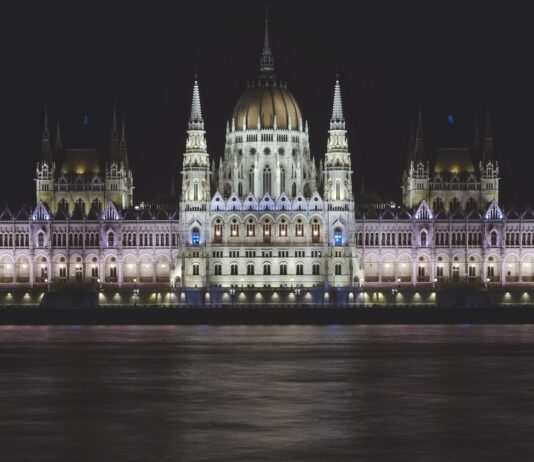Online Casino In Hungary white and brown concrete building during night time