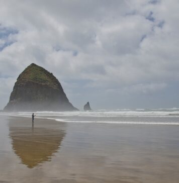 Simple Steps to Unwind and Destress person standing on seashore with hill