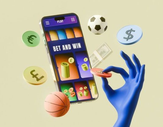 Behind the Screens of Modern Sportsbook Marketing Online sports betting with smartphone, money, and game elements.